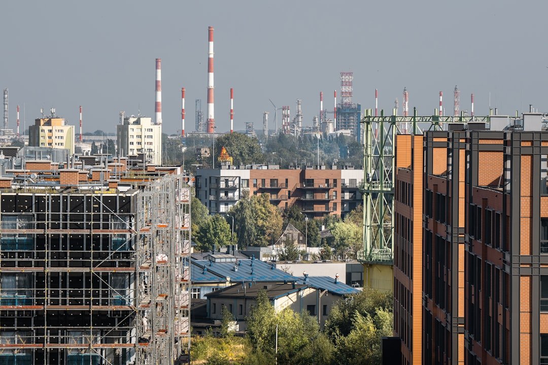 A view of a city from a tall building